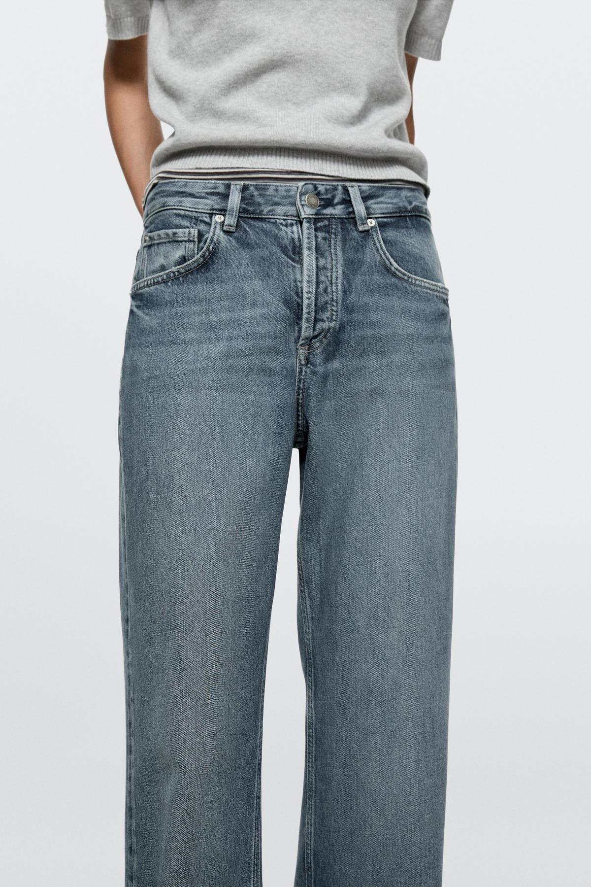 Massimo Dutti  Orta bel geniş paça jean - Görsel 3