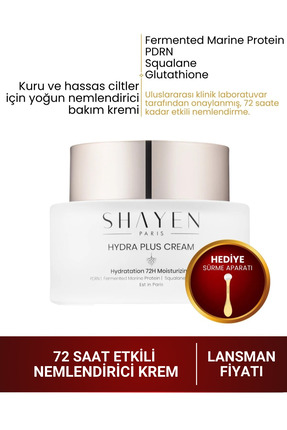 Shayen Paris HYDRA PLUS CREAM 72H I Kuru Ciltler İçin 72 Saat Etkili Yüz Krem...