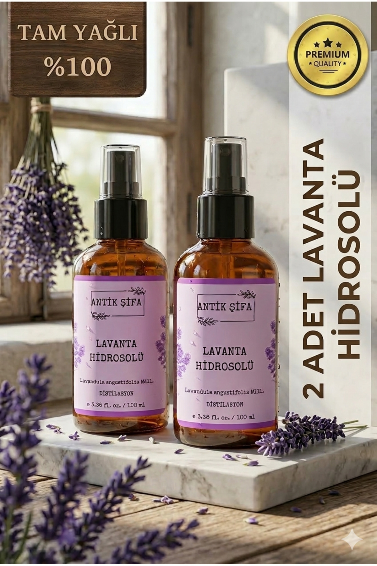 Doğal Lavanta Suyu (2 X 100 Ml) Saf Lavanta Hidrosolü — lavantahidrosolü2li
