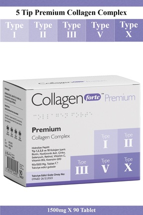 Collagen Forte Platinum 5 Tip Kolajen, Biotin, C Vitamini, Vitamin B12, Diyet...