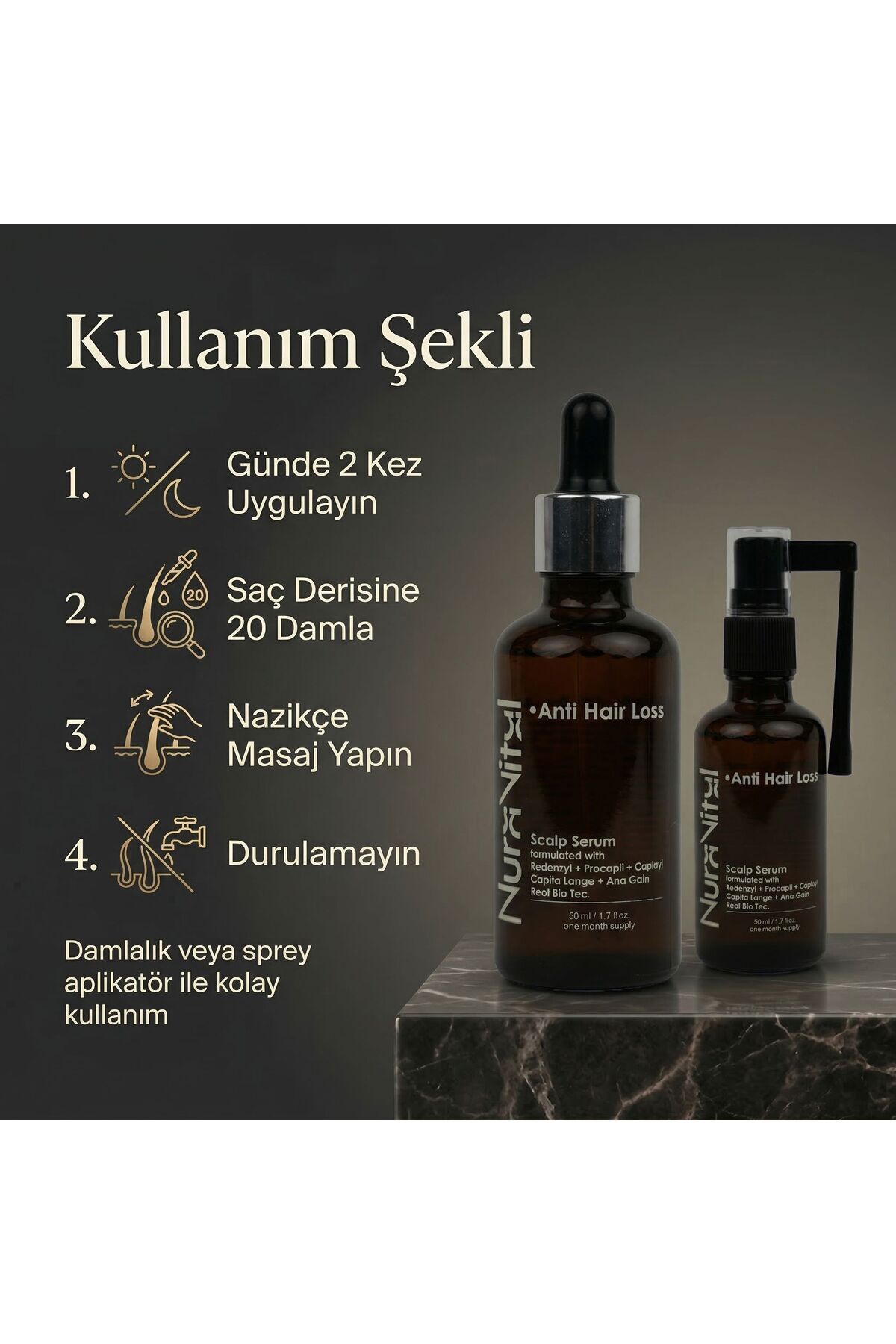Saç Dökülme Karşıtı Scalp Serum 50 ml | Saç Kökü Güçlendirici Bakım Serumu — NV-SS-01-50 — تصویر 7 از 8