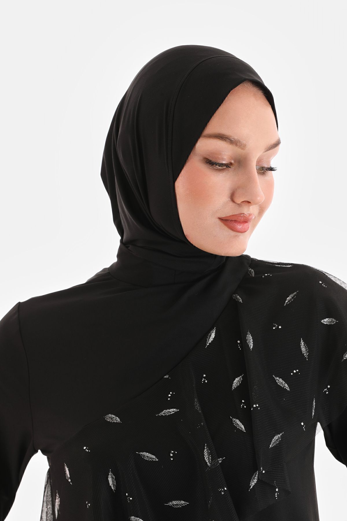 کاپشن مشکی استخر دریا کلاه ورزشی کلاه مایو با حجاب شال کلاه مناسب برای استفاده روزانه 3