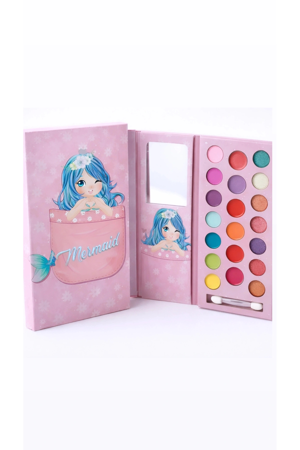 Mermaid Makeup Set Mirrored for Kids – Headlight Palette, Lip Gloss and Applicator