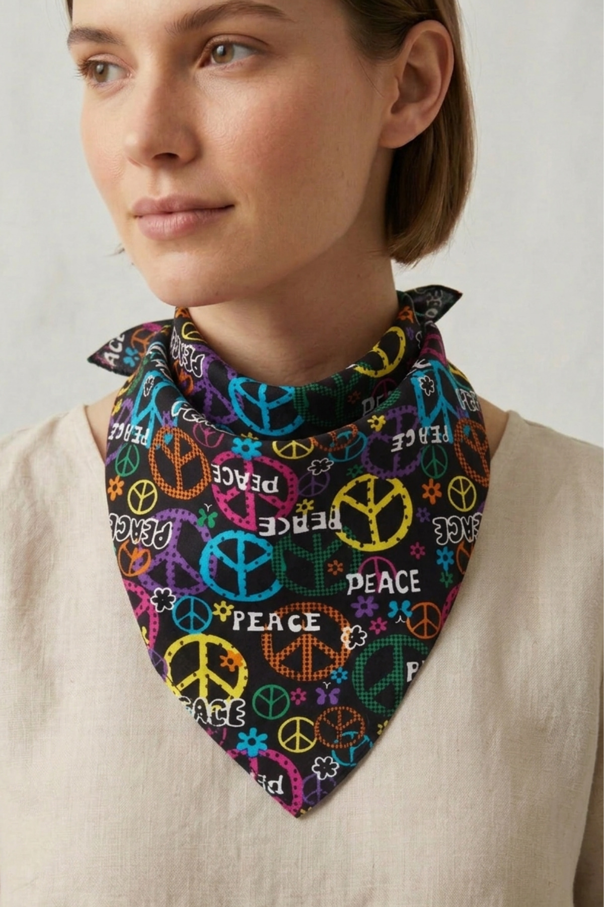 Peace Patterned Bandana