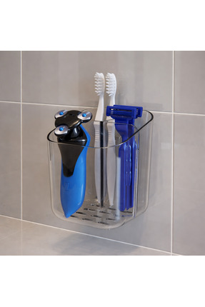 Wober Organizer Diş Fırçalık | Çok Amaçlı Yapışkanlı Banyo Rafı, Masaüstü Düz...