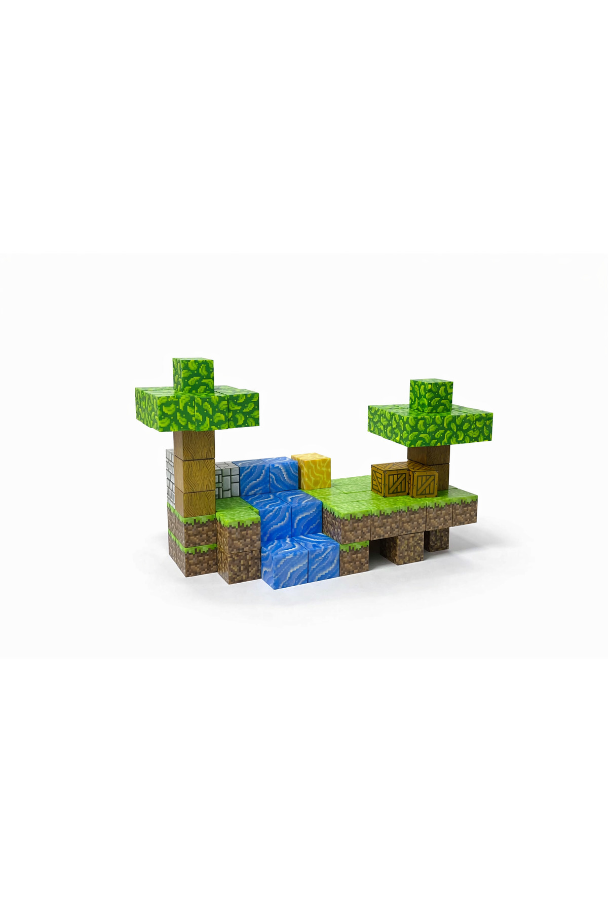 minelox T003 Garden 3D 100 Adet Mine Craft Manyetik Küp Yapı Blokları Oyuncak Seti fotoğrafı 3 (önizleme)