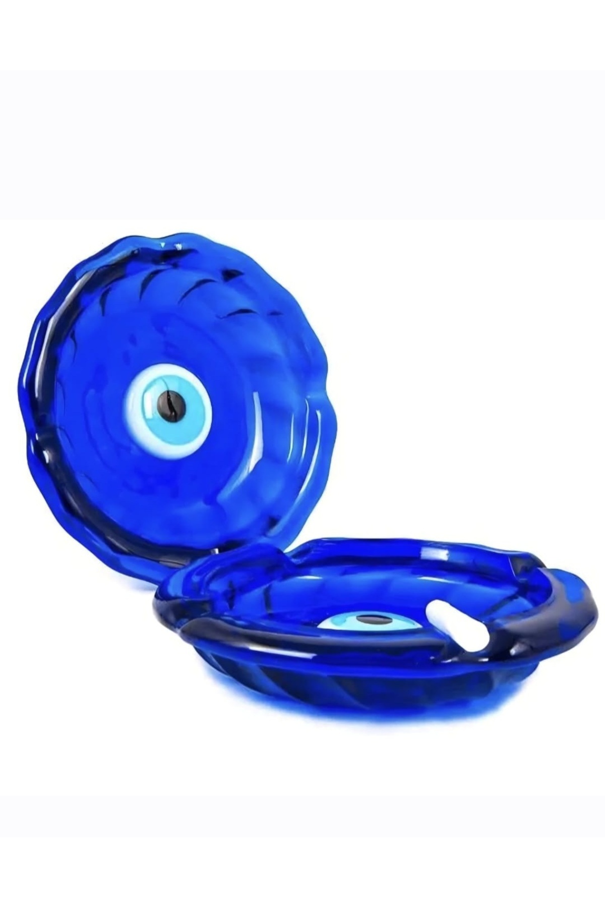 10 Cm Blue Evil Eye Bead Glass Ashtray. 1 Piece.