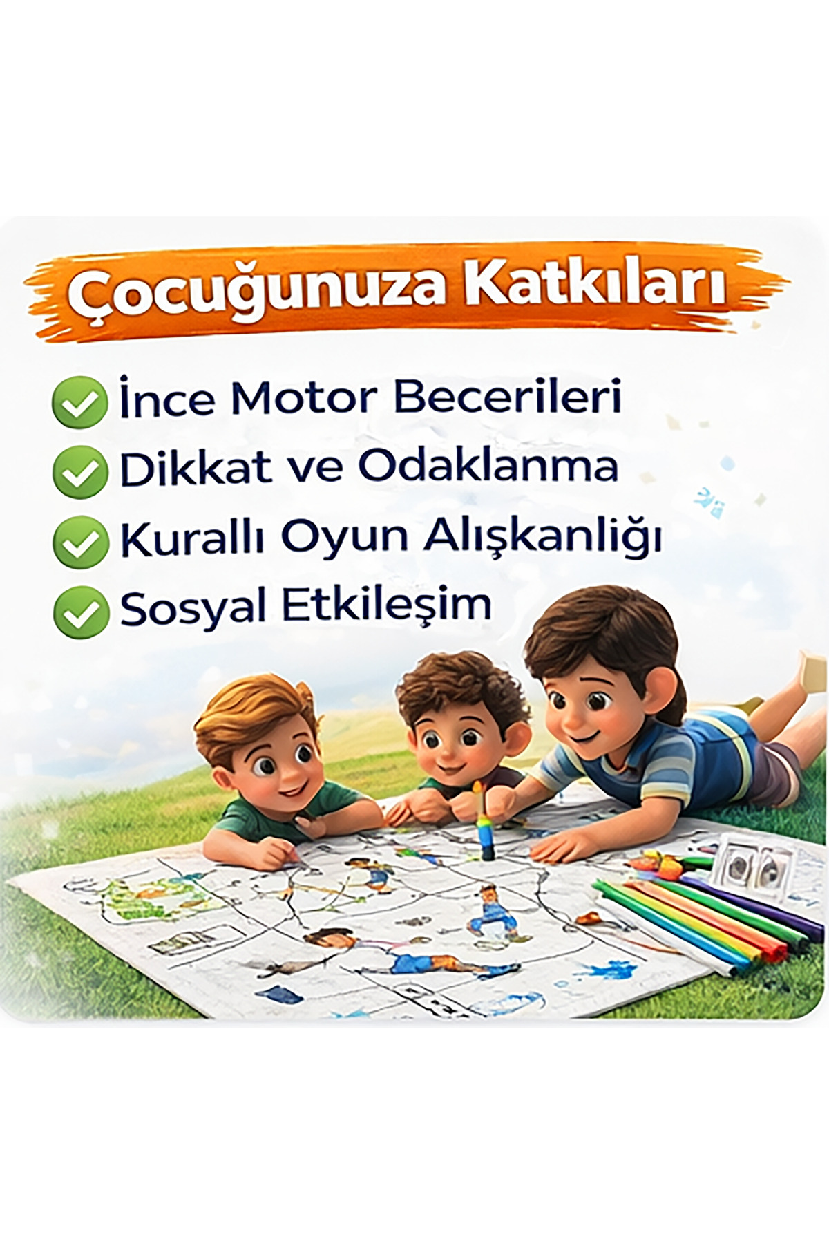 Renkli Düşler Atölyesi Minigol Arena Yıkanabilir Boyama Halısı Oyunu 60x90 cm | 2-4 Kişilik Eğitici Aktivite Oyunu 3-8 Yaş fotoğrafı 5 (önizleme)