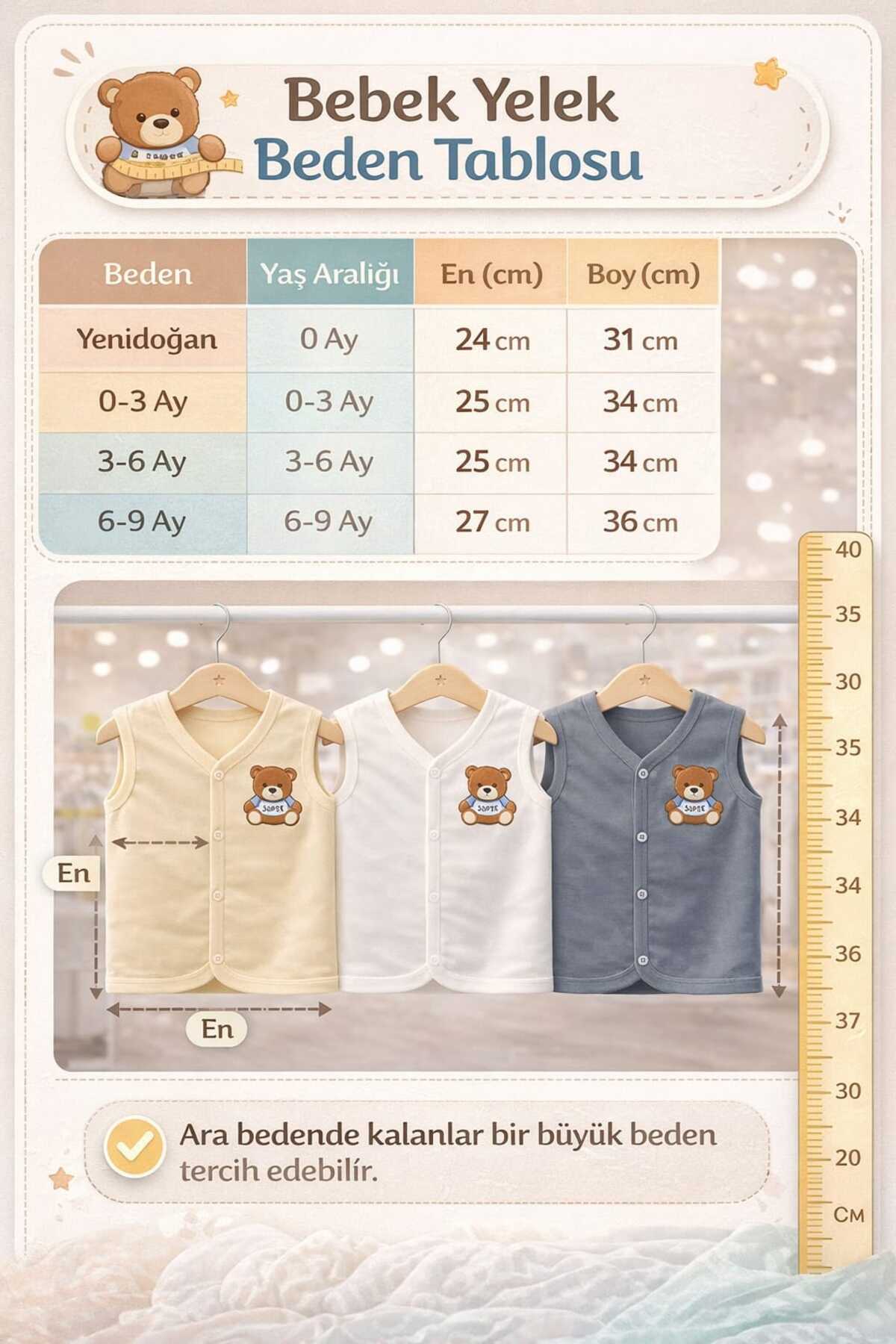 canmana kids&baby Bebek Yelek 3’lü Set %100 Pamuk Çıtçıtlı Yumuşak Dokulu Bebeğiniz için Üretildi fotoğrafı 2 (önizleme)