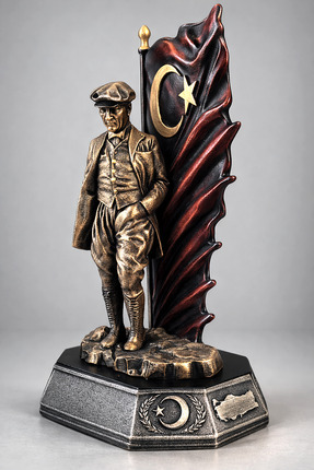 AF SANART Atatürk Buğday tarlasında gezerken Bayraklı Biblo