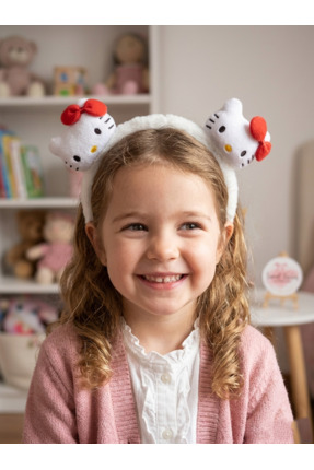 Sweet twins accessories Trend Hello Kity Kız Çocuk Taç Kırmızı Fiyonklu Peluş...