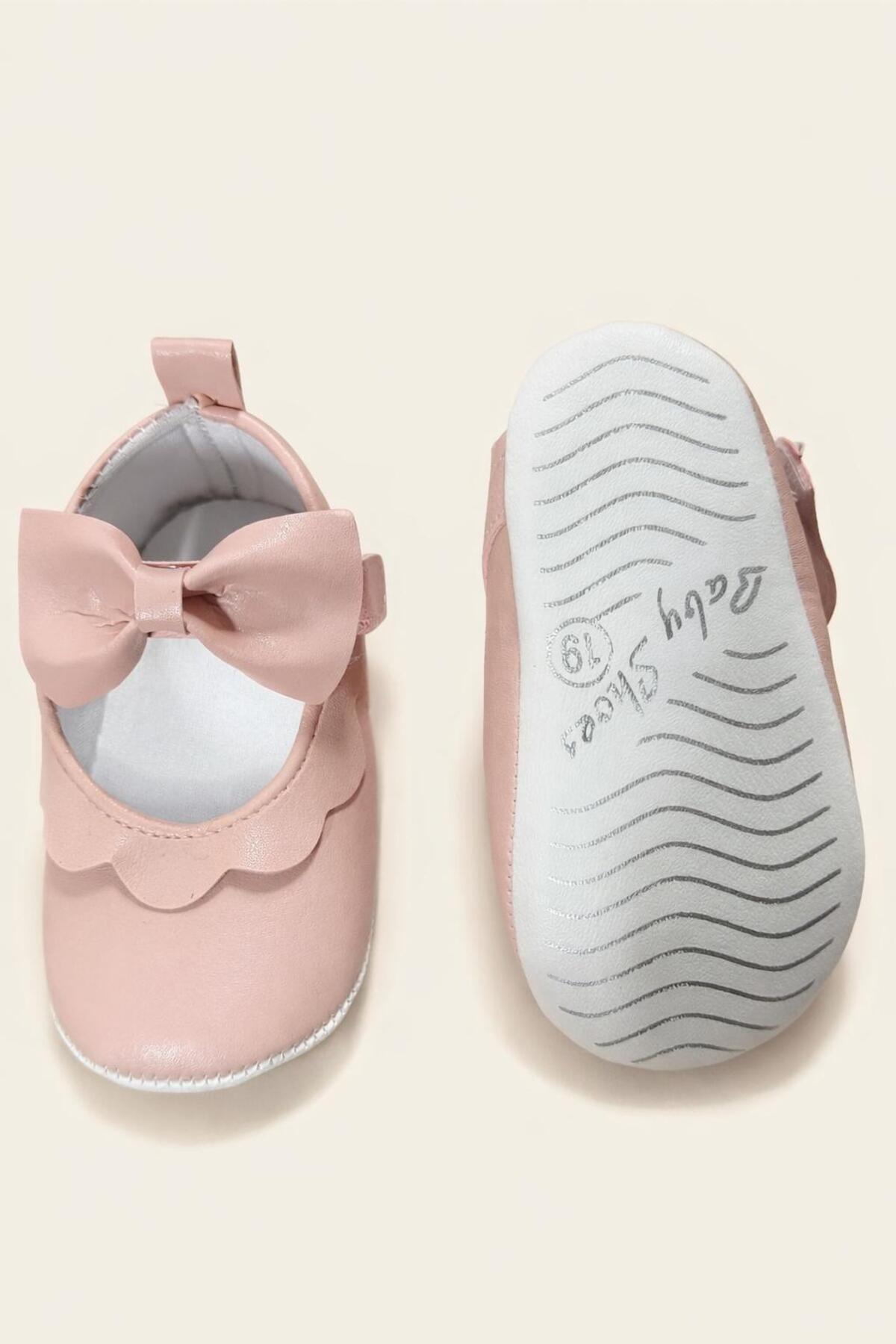 Numix Baby Kids Bebek Patik-Ev Ayakkabısı, Hafif-Rahat İlk Adım Ayakkabısı, Cırtlı Konforlu, Kaydırmaz Taban, Babet fotoğrafı 3 (önizleme)