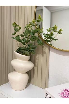 Tuge Home Kaya Seramik Vazo – Kum Beji