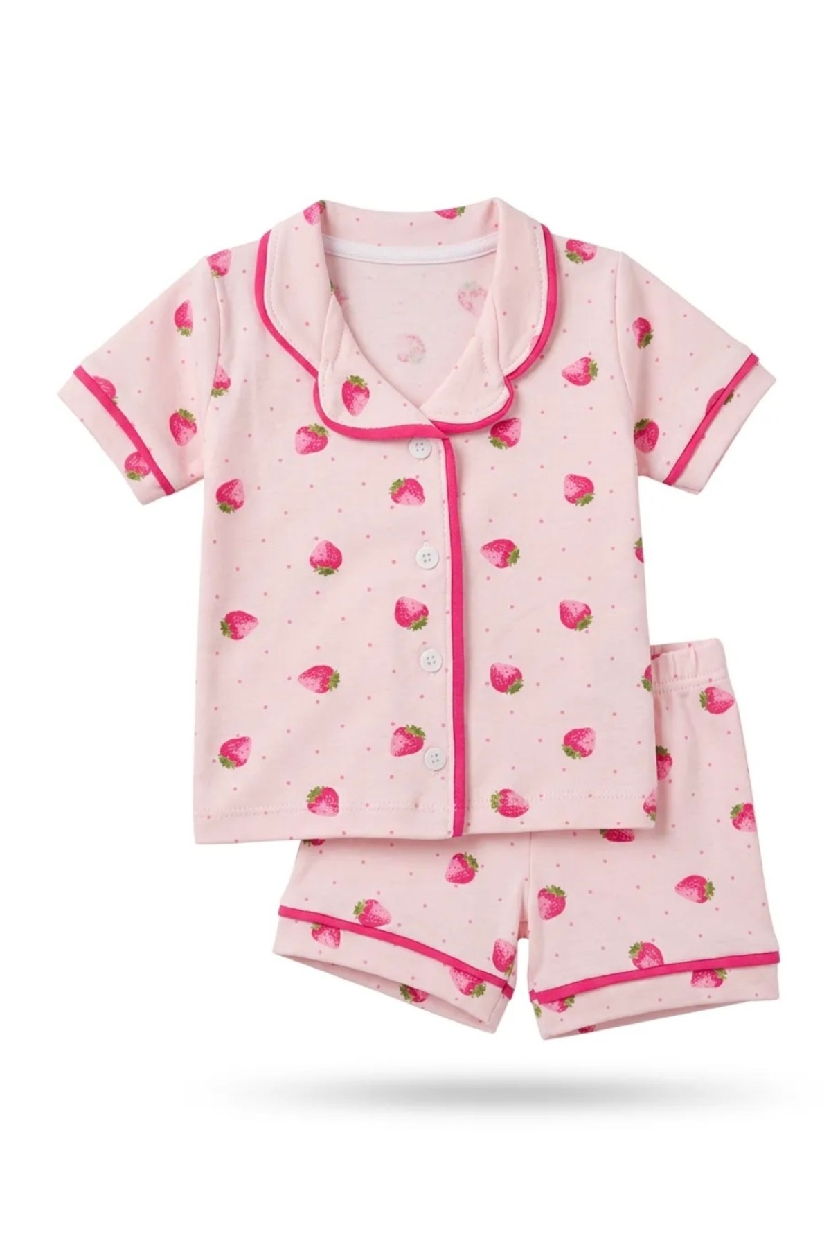 ULTİMA BABY Kız Bebek Çilek Desenli Pijama Takımı -Pembe fotoğrafı 6 (önizleme)