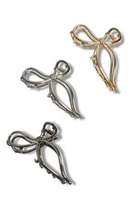 LUNEL Accessory 3’lü Metal Fiyonk Saç Tokası Seti 7,5 cm – Zarif Fiyonk Tasar...