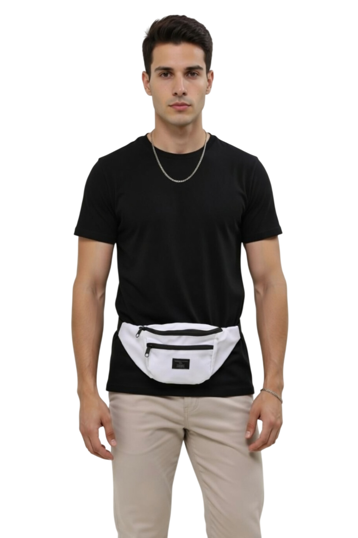 Çantachım  Bel Çantası Omuz Çantası 2 Bölmeli Çok Amaçlı Beyaz - Görsel 2