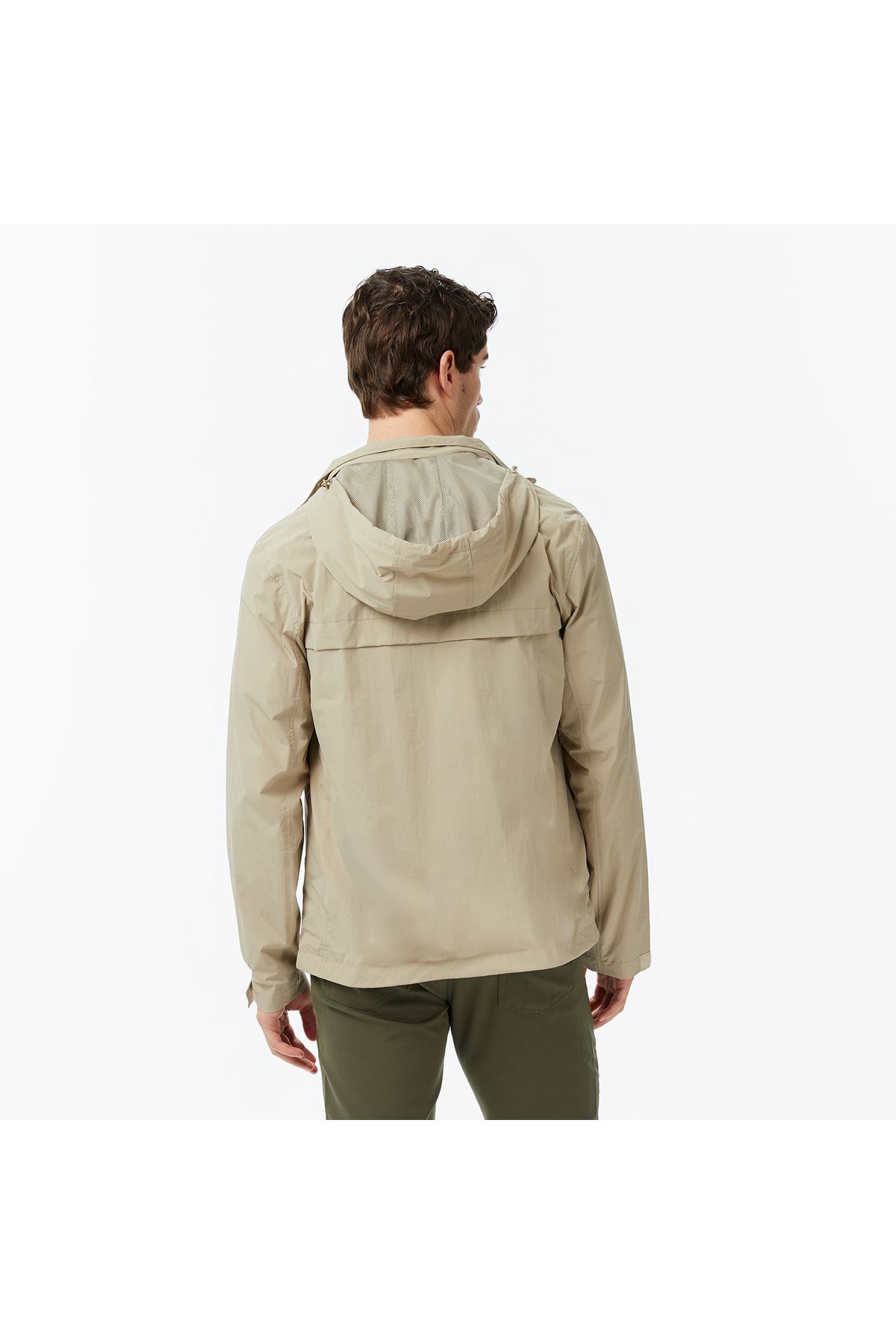 Nautica Erkek Bej Regular Fit ik Yaka Gizli Kapüşonlu Su İtici Yağmurluk görsel 2