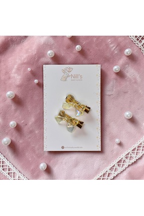 Nills Baby & Kids Fiyonk Detaylı Şeffaf Toka Set - Sarı 2'li