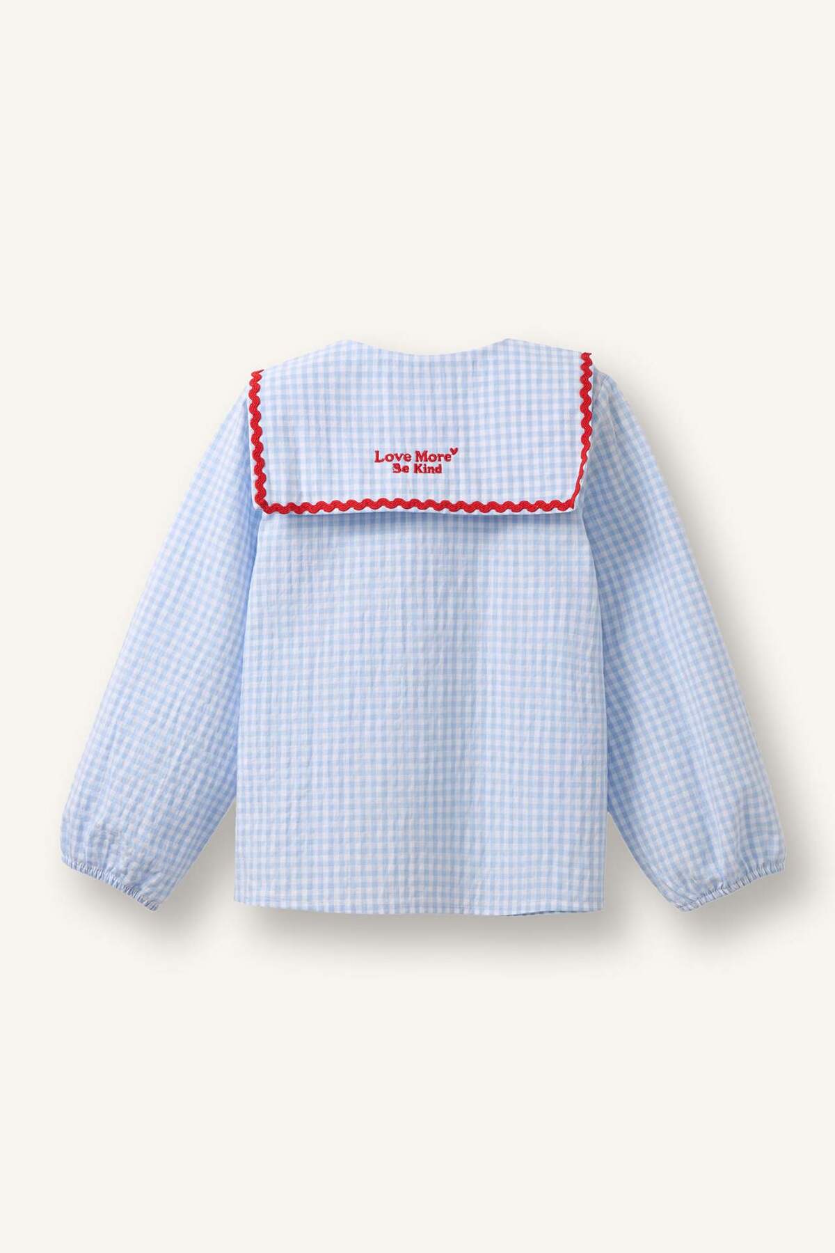 Defacto Büyük Yaka Nakışlı Gofre Dokulu Uzun Kollu Gömlek Kız Bebek H4470A526SM fotoğrafı 3 (önizleme)