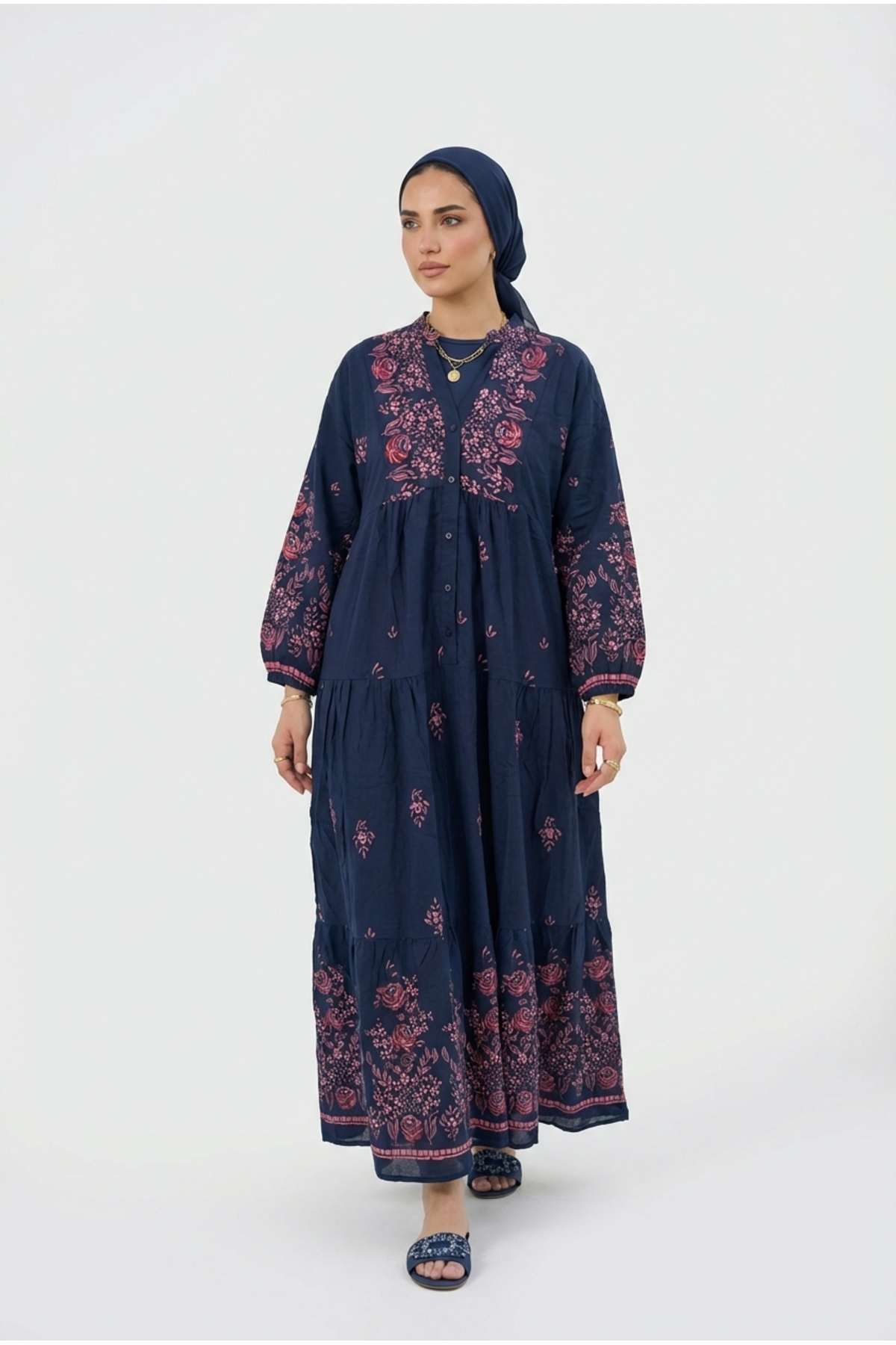 Kirazca Butik  Kadın Etnik Şık Tesettür Elbise Uzun Elbise - Görsel 4