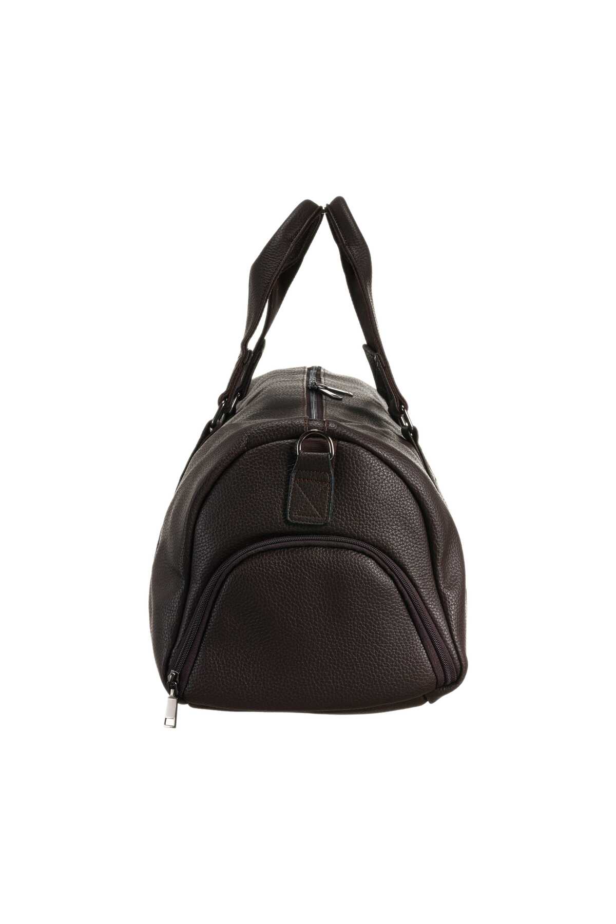 Westpolo  Vegan Deri Şık ve Fonksiyonel Seyahat Valiz ve Modern Erkek Spor Çantası - Kahverengi - Görsel 4