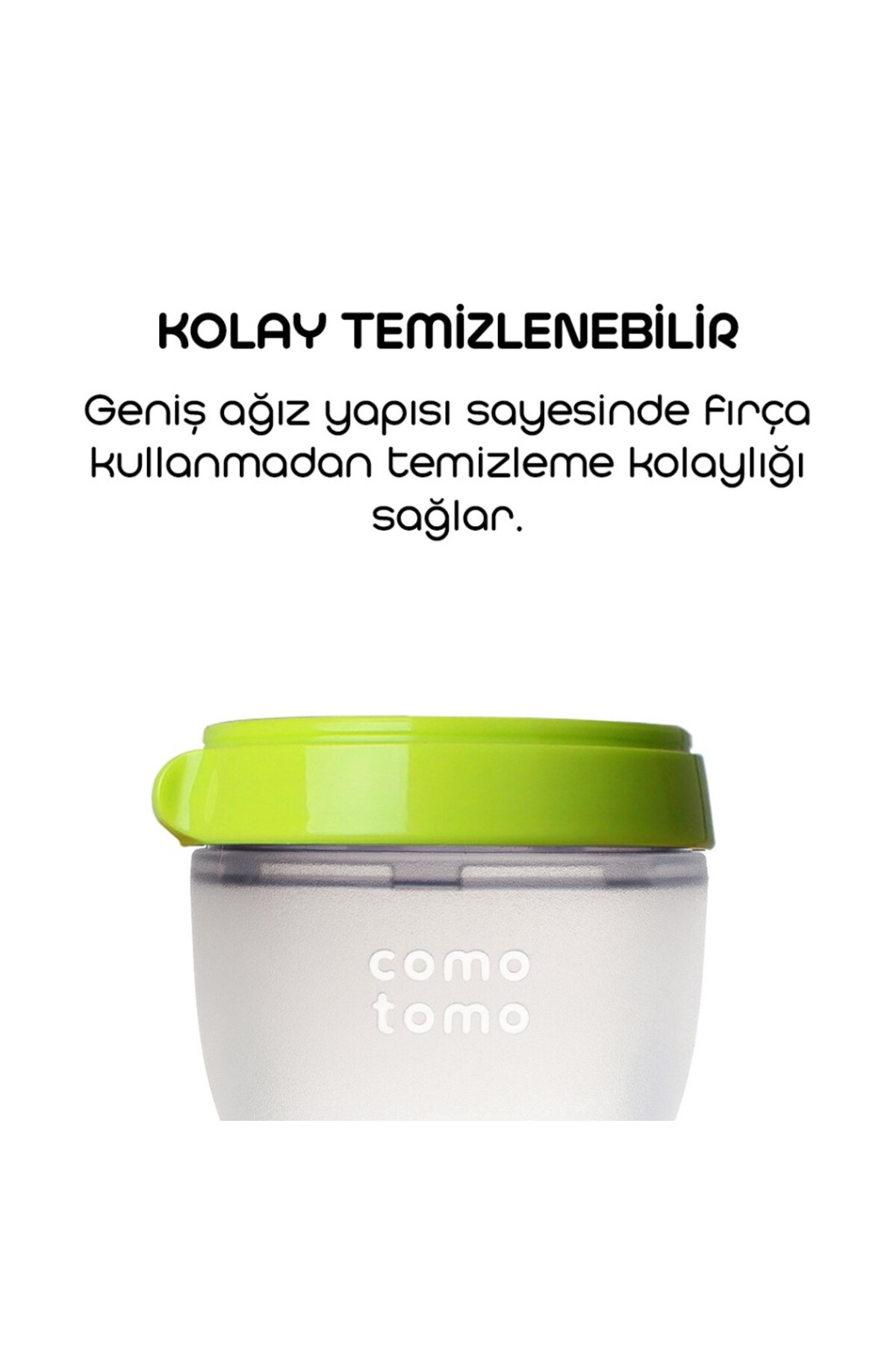 NW NessiWorld Comotomo Antikolik Silikon Biberon 150 ml 0-3 Ay Yeşil fotoğrafı 5 (önizleme)