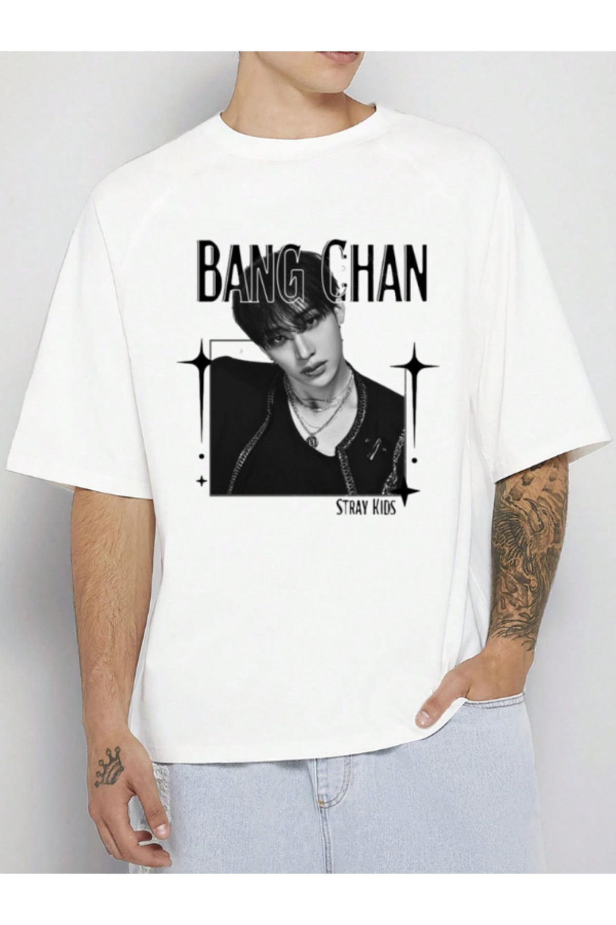 barsdepo Bang Chan Stray Kids Baskılı Tişört – SUPRIZ Hediyeli