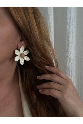 MeLunam ÖZEL SERİ HASIR ÖRME ÇİÇEK KÜPE