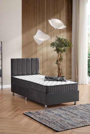 DAKRON Tek Kişilik Baza Başlık İmpera 2'li Set, 90x190 Antrasit