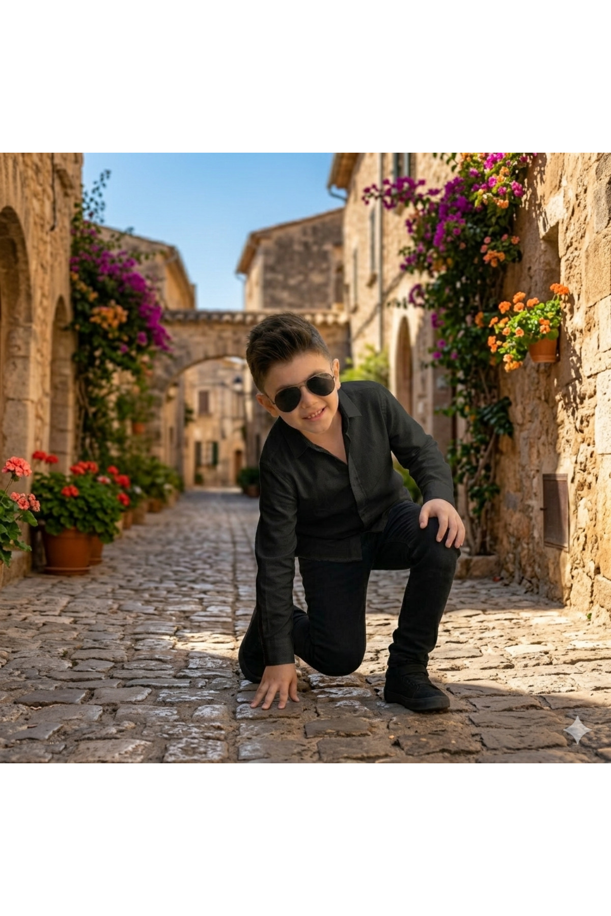 CUBBUX Erkek Çocuk Uzun Kol Basic Gömlek - %100 Pamuklu Klasik Kesim fotoğrafı 3 (önizleme)