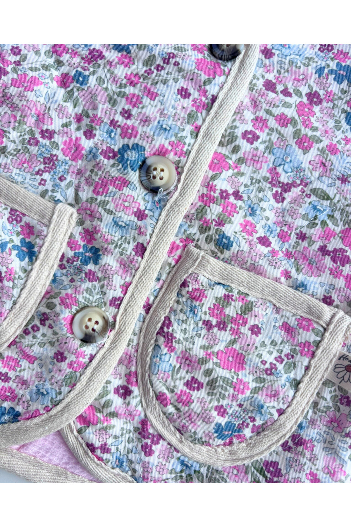 TinyAlp Tasarım Desenli Kız Bebek Mevsimik Kapitone Ceket fotoğrafı 5 (önizleme)