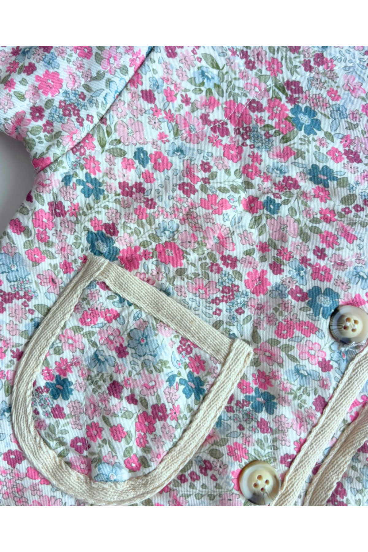 TinyAlp Tasarım Desenli Kız Bebek Mevsimik Kapitone Ceket fotoğrafı 6 (önizleme)