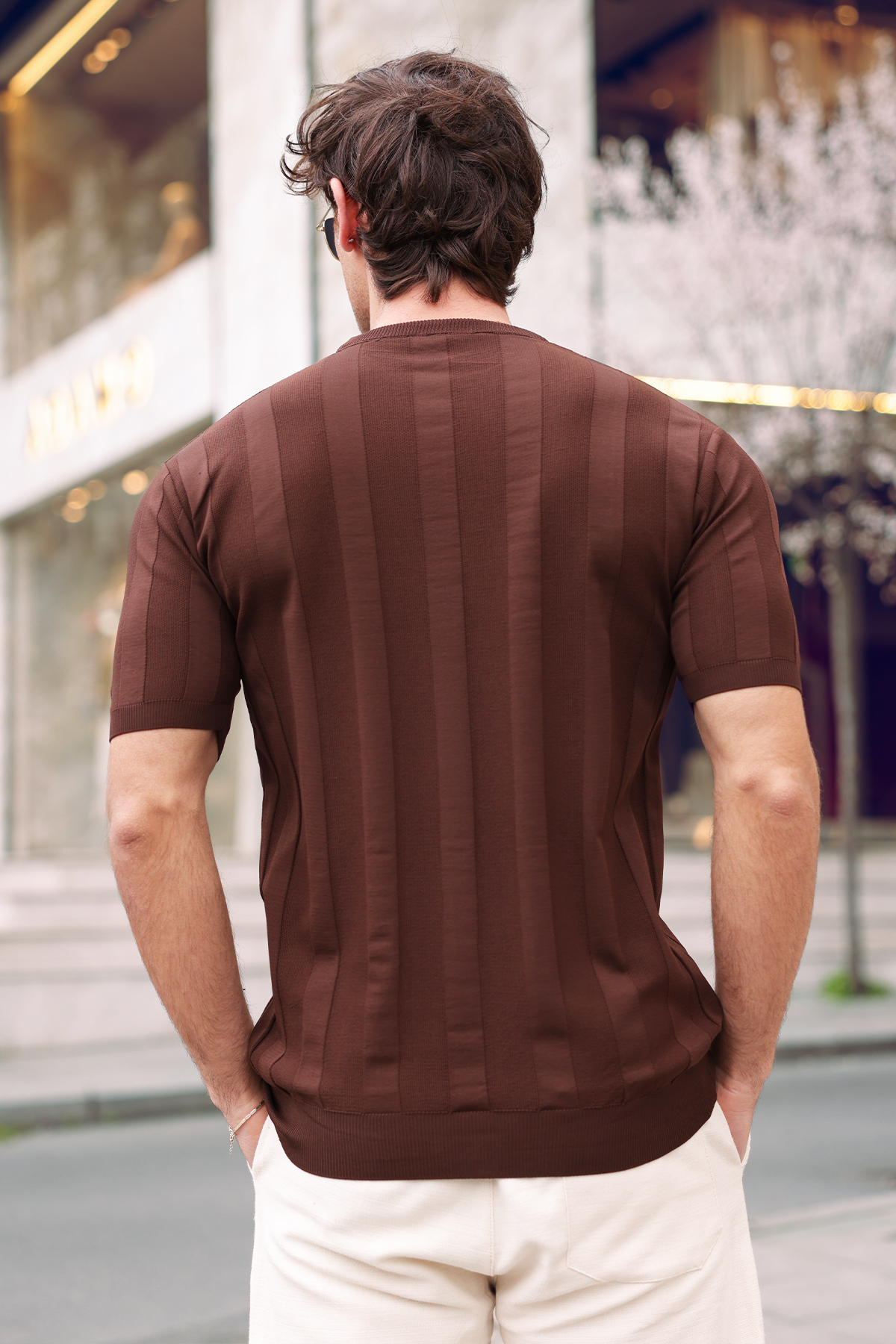 aziso  Erkek Bisiklet Yaka T-Shirt - Görsel 4