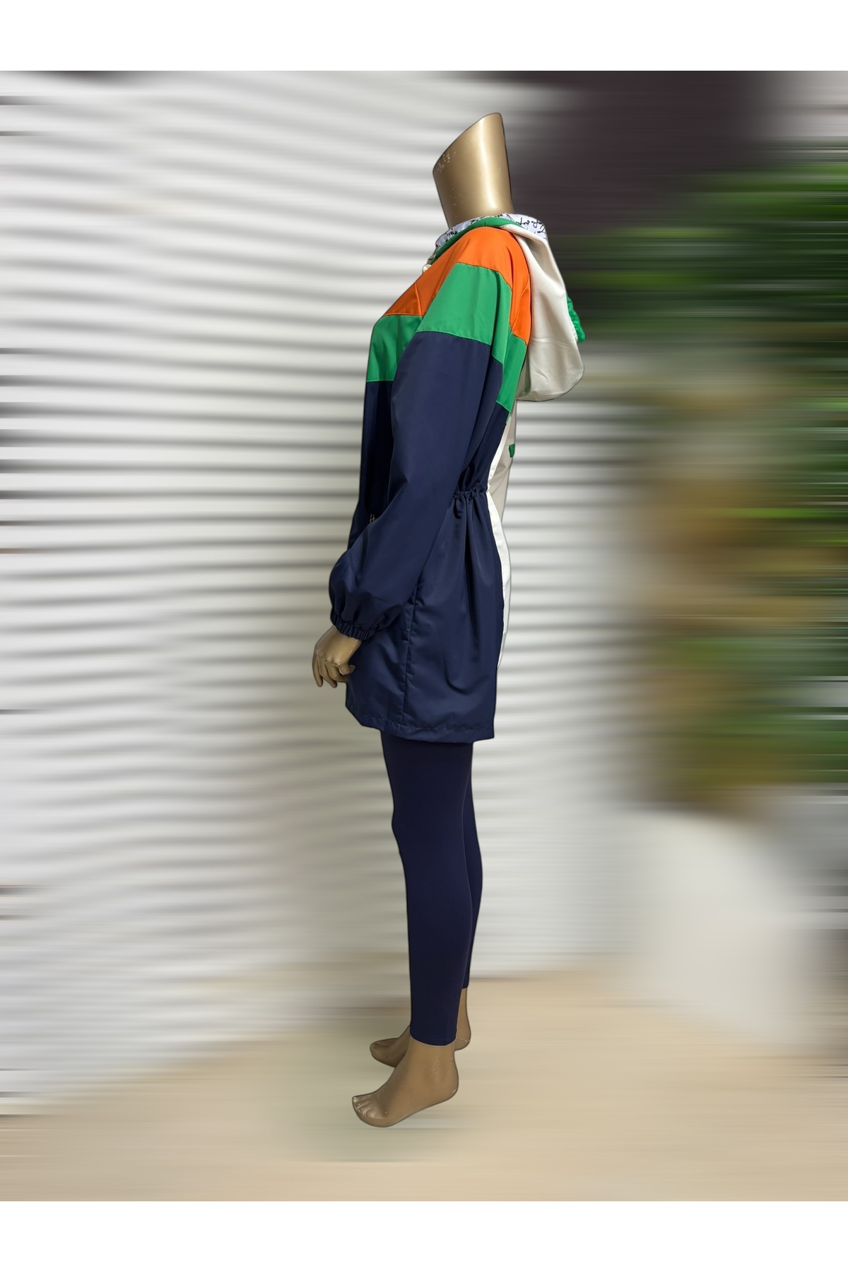 SEMİZ GİYİM  Çok Renkli Belden Ayarlanabilir Kapüşonlu Yağmurluk - Görsel 6