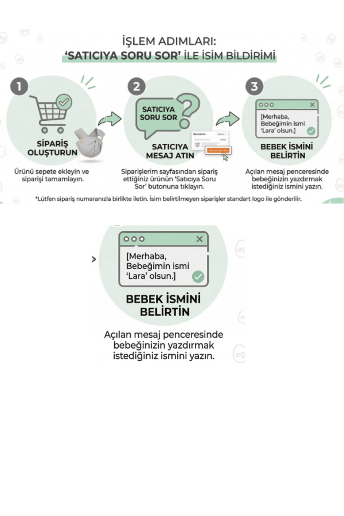 EGGBABY İsme Özel Tasarım Ergonomik Sling Bebek Taşıma Şalı Pamuk Kumaş Wrap Sling fotoğrafı 6 (önizleme)