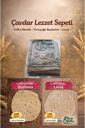 Bera Yufka Çavdar Lezzet Sepeti – 2 Paket Yufka Ekmek (10 Adet) + 3 Bazlama +...