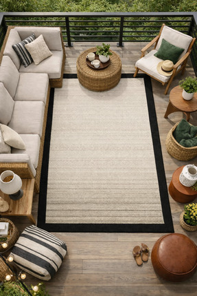 ÇERKEZ HALI Merv Collection SİSAL BORDÜRLÜ HASIR HALI BEYAZ