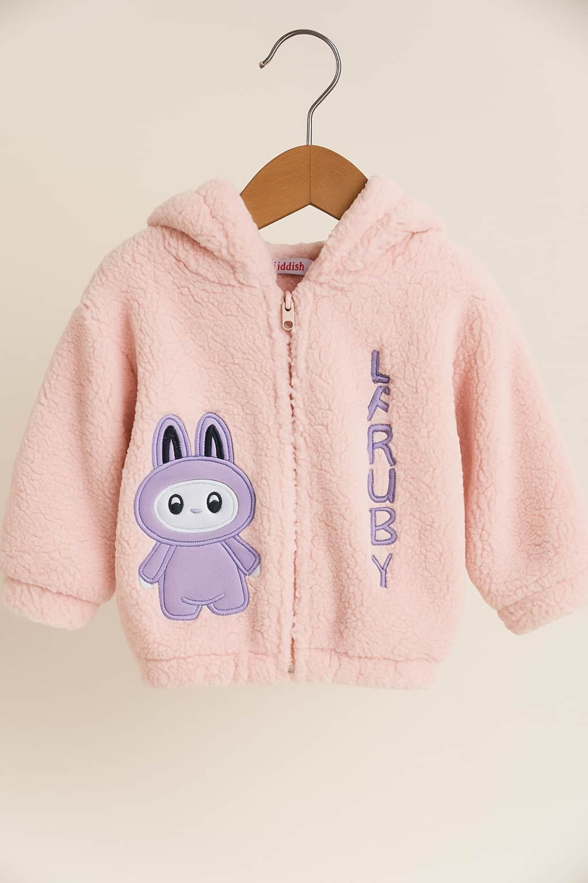 KapsülBebek Peluş Kapüşonlu Fermuarlı Bebek Mont fotoğrafı 3 (önizleme)