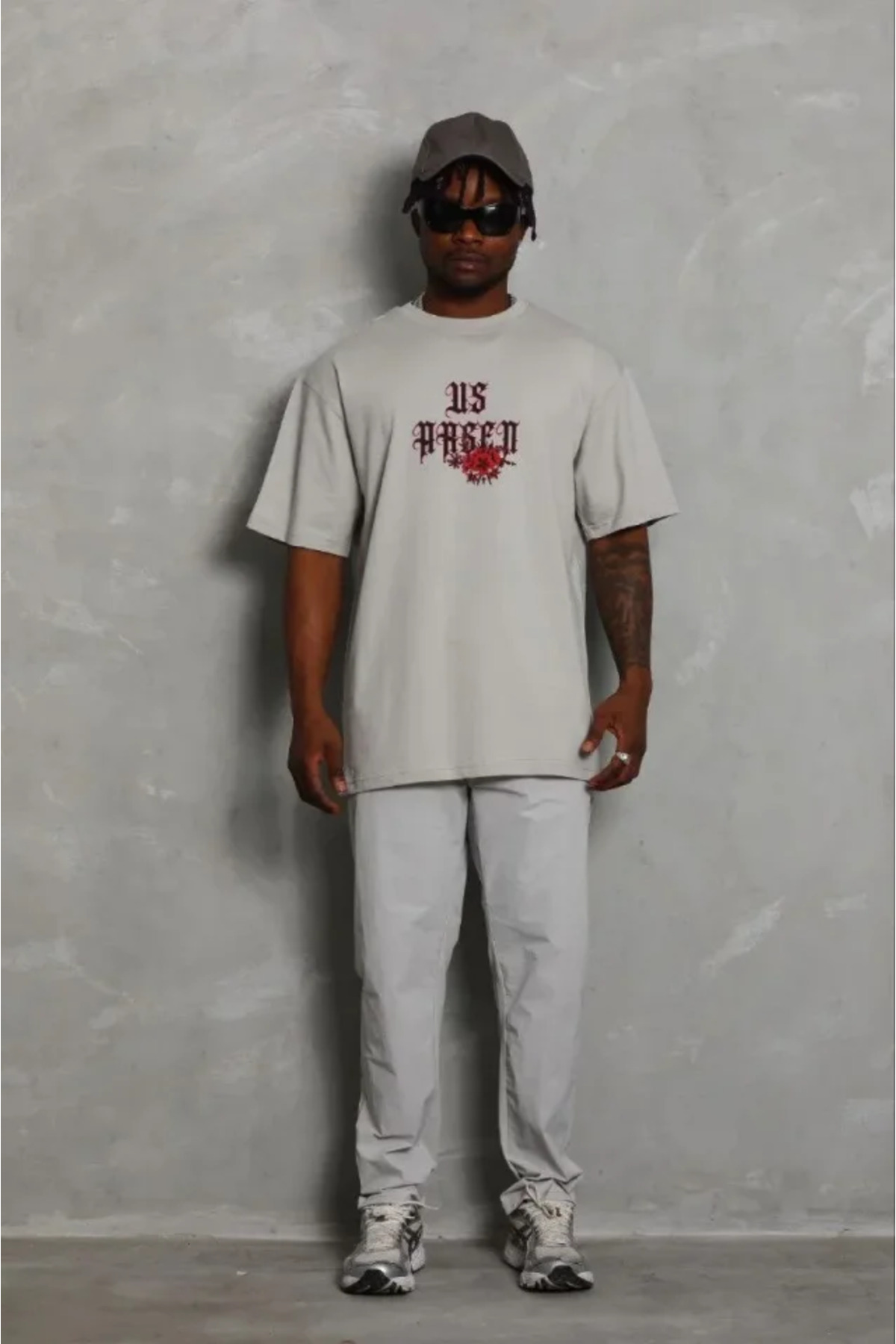 Erkek Baskılı T-Shirt Kısa Kol Bisiklet Yaka Regular Fit Rahat Kalıp Günlük Tişört - Gr