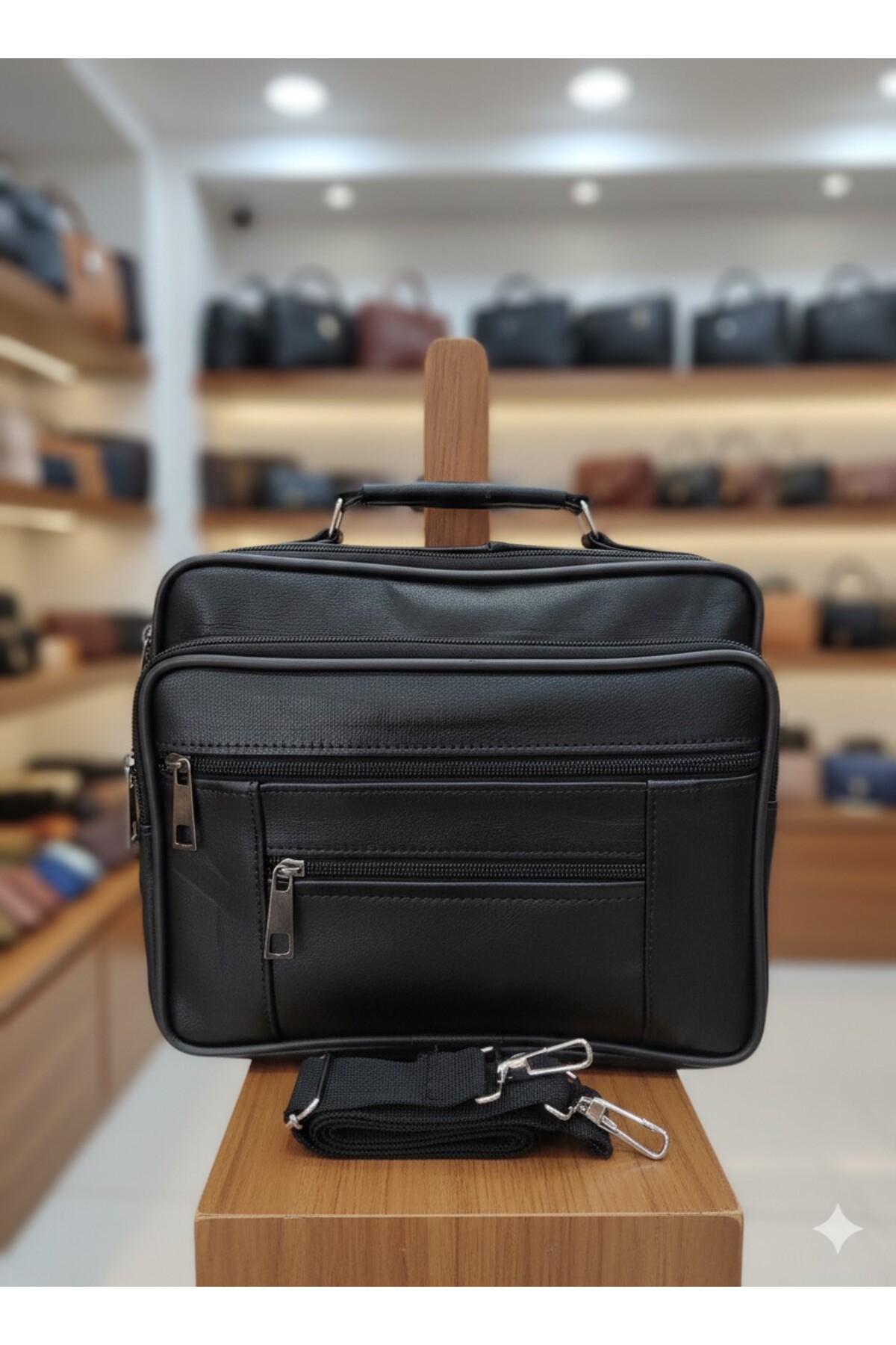 Newish Polo Hakiki Deri Postacı El Çantası Yan Büyük-Kasasız Model görsel 3