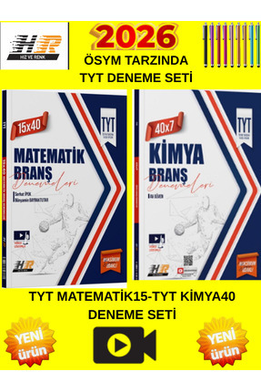 Hız ve Renk Yayınları Hız ve Renk 2026 TYT Matematik 15-Kimya 40 Branş Deneme...
