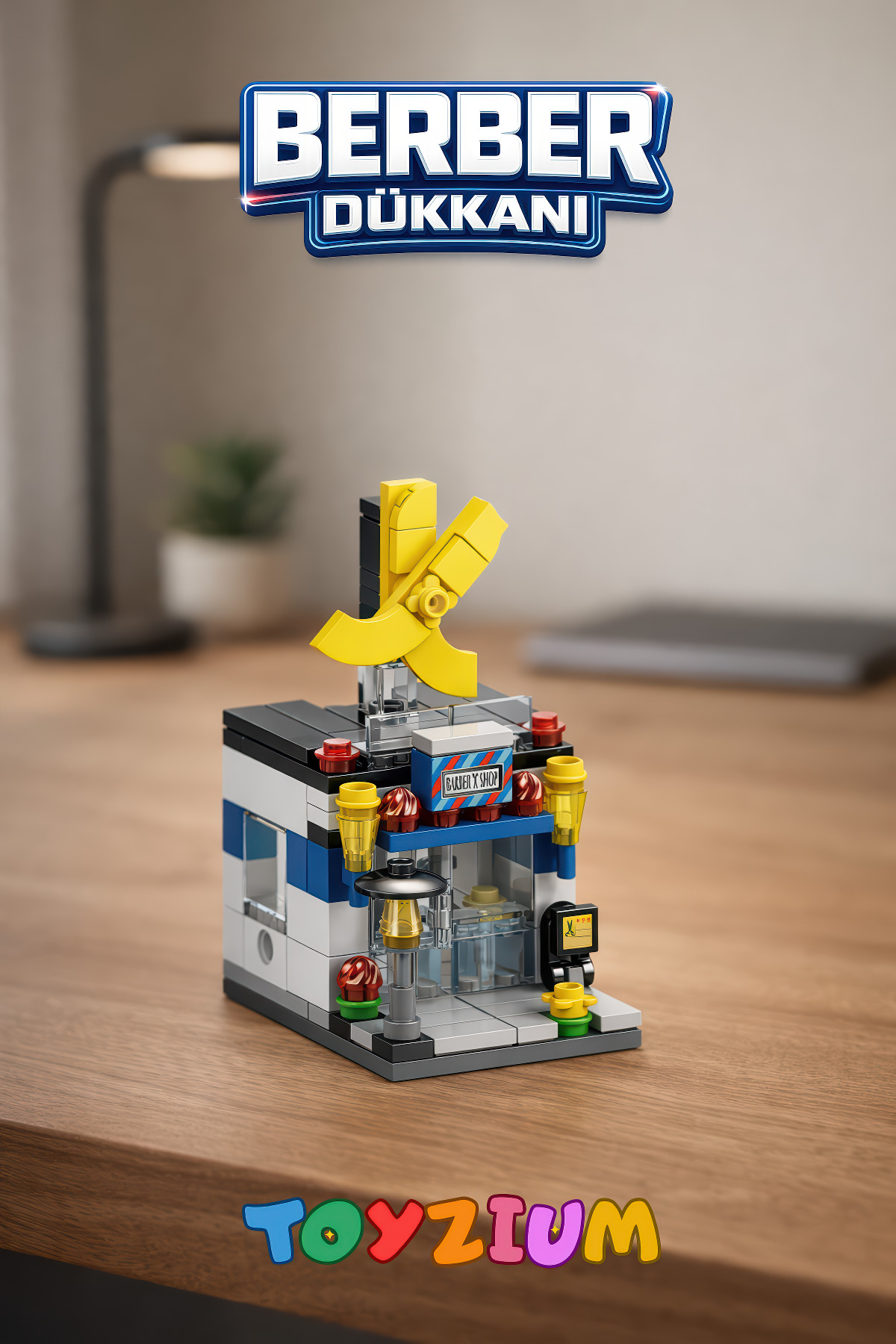 Shem Berber Dükkanı Yapı Blok Seti (116 Parça) - Mini Mağaza Model Yapım Seti fotoğrafı 2 (önizleme)
