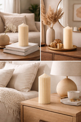 LuceStudio Luce Studio Dekoratif Sütun Mum 20cm %100 Soya Mum