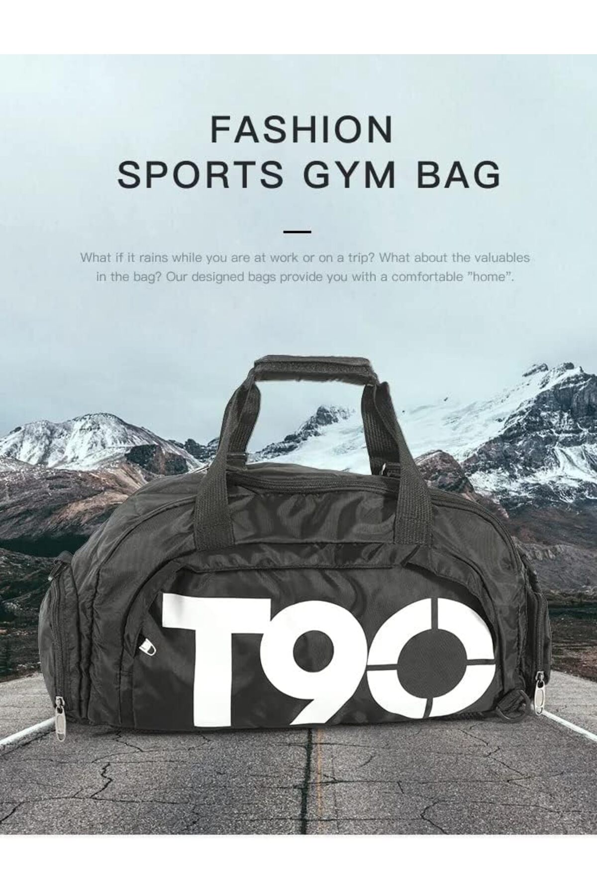 حقيبة جيم رياضية مع جيب للاحذية، جيب مقاوم للماء ل...