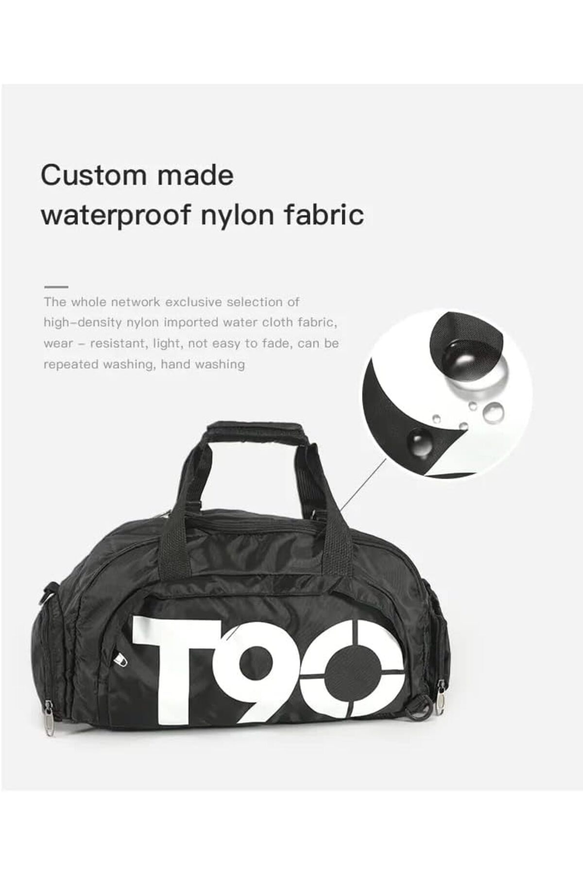 حقيبة جيم رياضية مع جيب للاحذية، جيب مقاوم للماء ل...