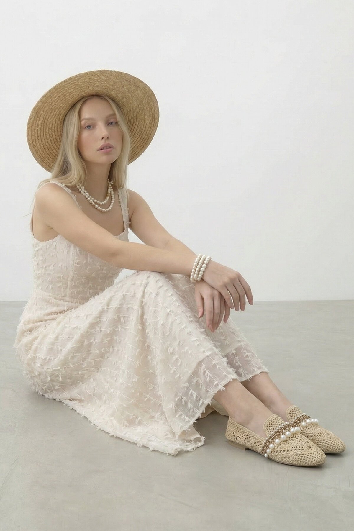 VAGGON  Askılı Kare Yaka Uzun Elbise - Görsel 5