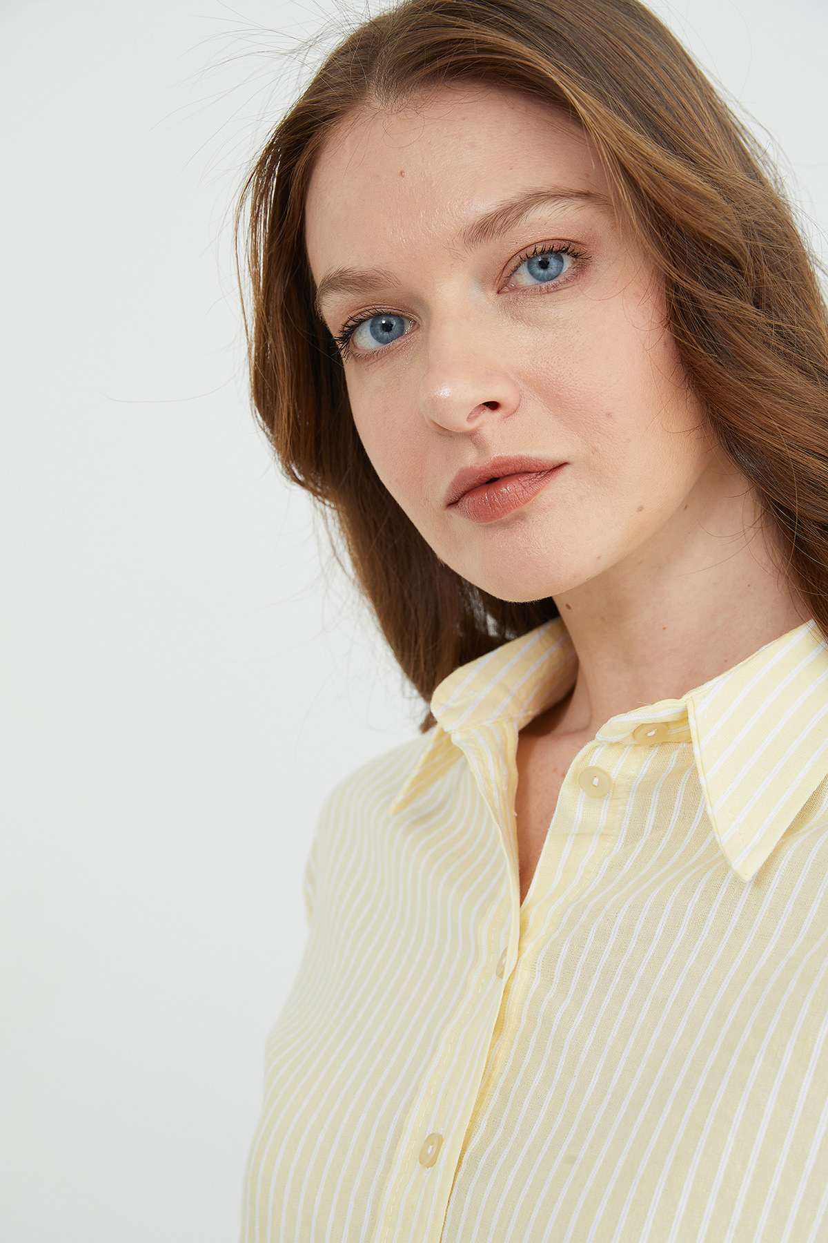 Fullamoda  Çizgili Oversize Crop Gömlek - Görsel 6