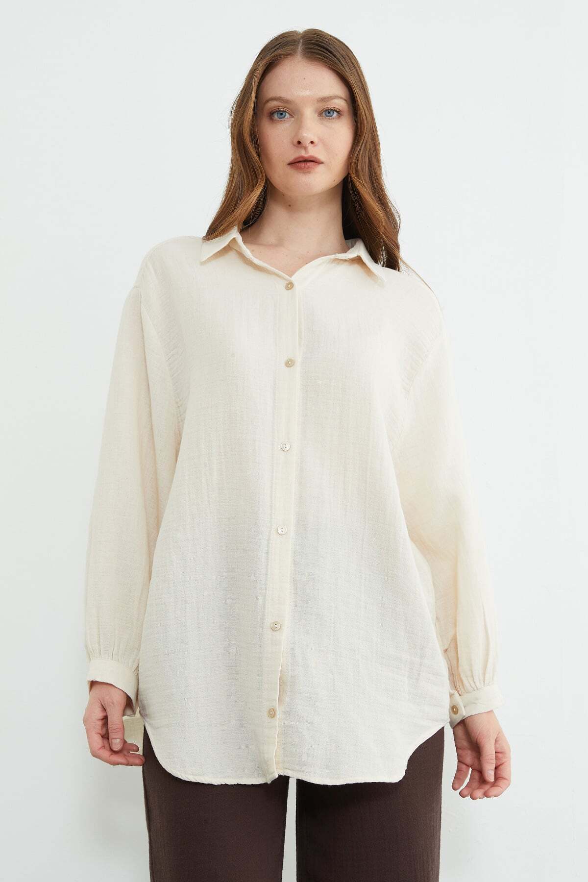 Fullamoda  Basic Oversize Gömlek - Görsel 4