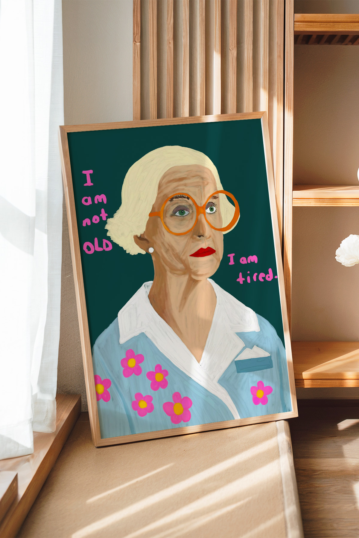 Kadın Portre Tablo Modern Yazılı Poster Pop Art Duvar Dekoru Çerçevesiz