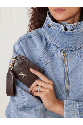 ALBERA Kadın Fiyonk Detaylı Anahtarlıklı Parlak Suni Deri Kartlık